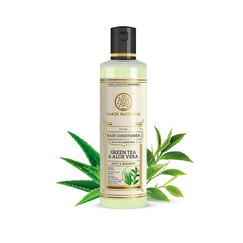 Khadi Natural Green Tea & Aloe Vera Hair Conditioner, 210ml, SLS & Paraben Free