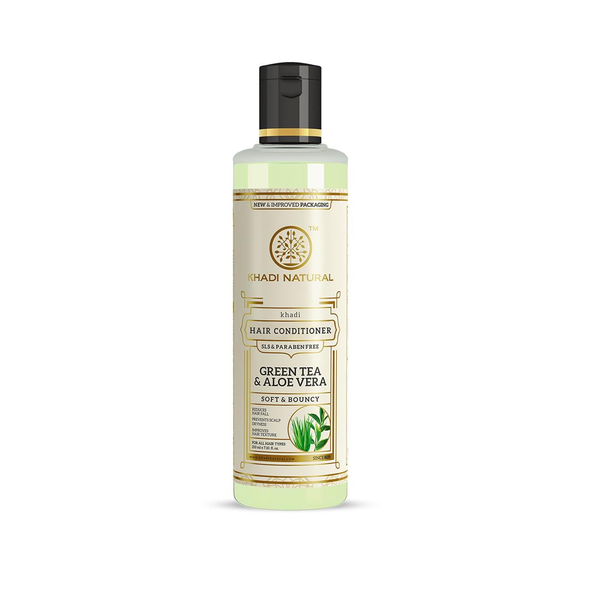 Khadi Natural Green Tea & Aloe Vera Hair Conditioner, 210ml, SLS & Paraben Free - ingredients panel