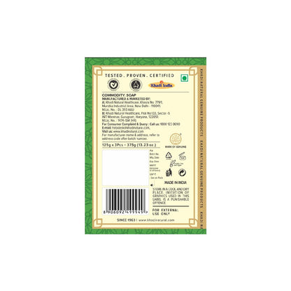 Khadi Natural Herbal Bath Soap, Solid Soap Bar, Pack of 3, 499g - in use