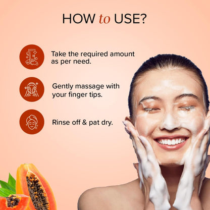 Khadi Natural Papaya Face Wash, Herbal Face Cleanser, SLS and Paraben Free, 210ml - ingredients panel