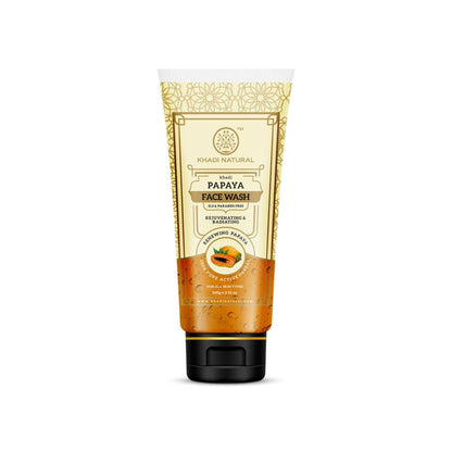 Khadi Natural Papaya Face Wash, Herbal Face Cleanser, SLS and Paraben Free, 210ml - close-up detail