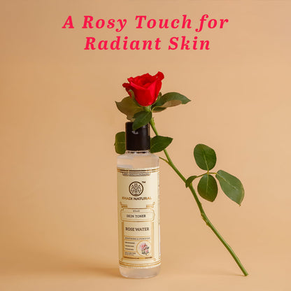 Khadi Natural Rose Water Skin Toner, 210ml, Herbal Facial Toner, Unisex, All Skin Types - label detail