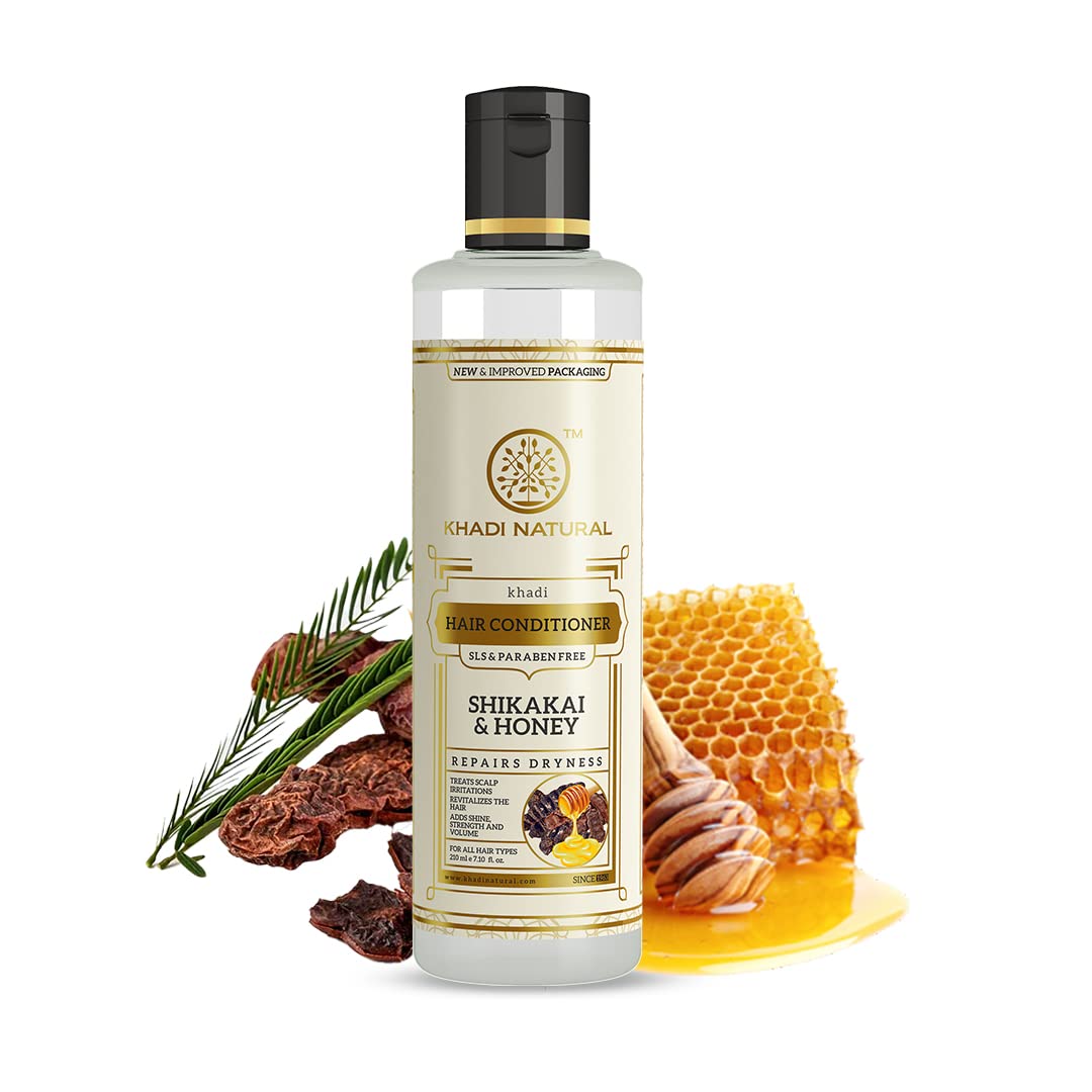 Khadi Natural Shikakai and Honey Herbal Hair Conditioner for All Hair Types, 210ml