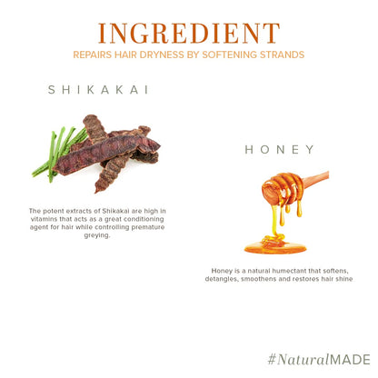 Khadi Natural Shikakai and Honey Herbal Hair Conditioner for All Hair Types, 210ml - packaging