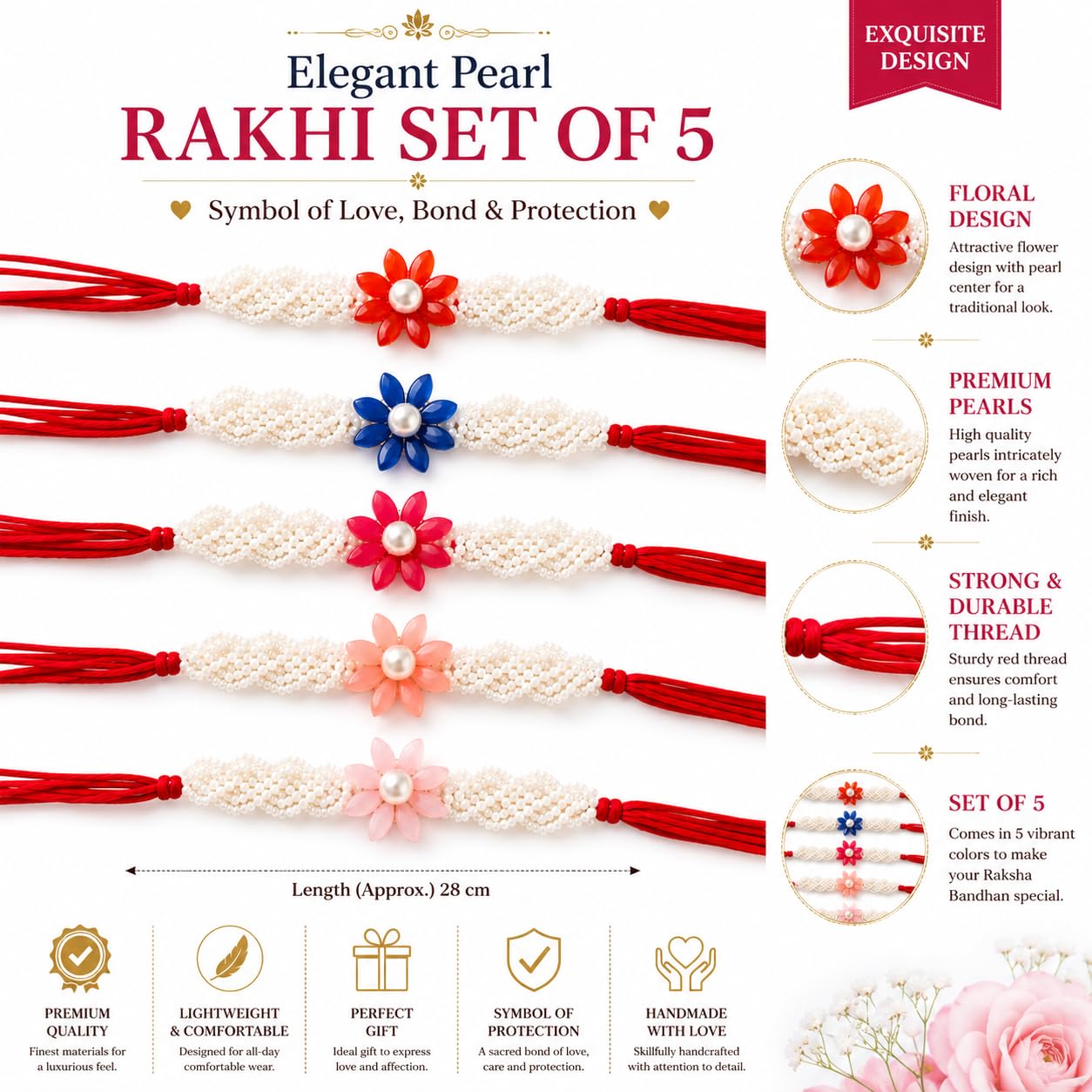 Khillayox Designer kids Cartoon Rakhi Set of 5 for Brother with Greeting Card & Roli Chawal Pack | Handmade Beaded Bracelet T