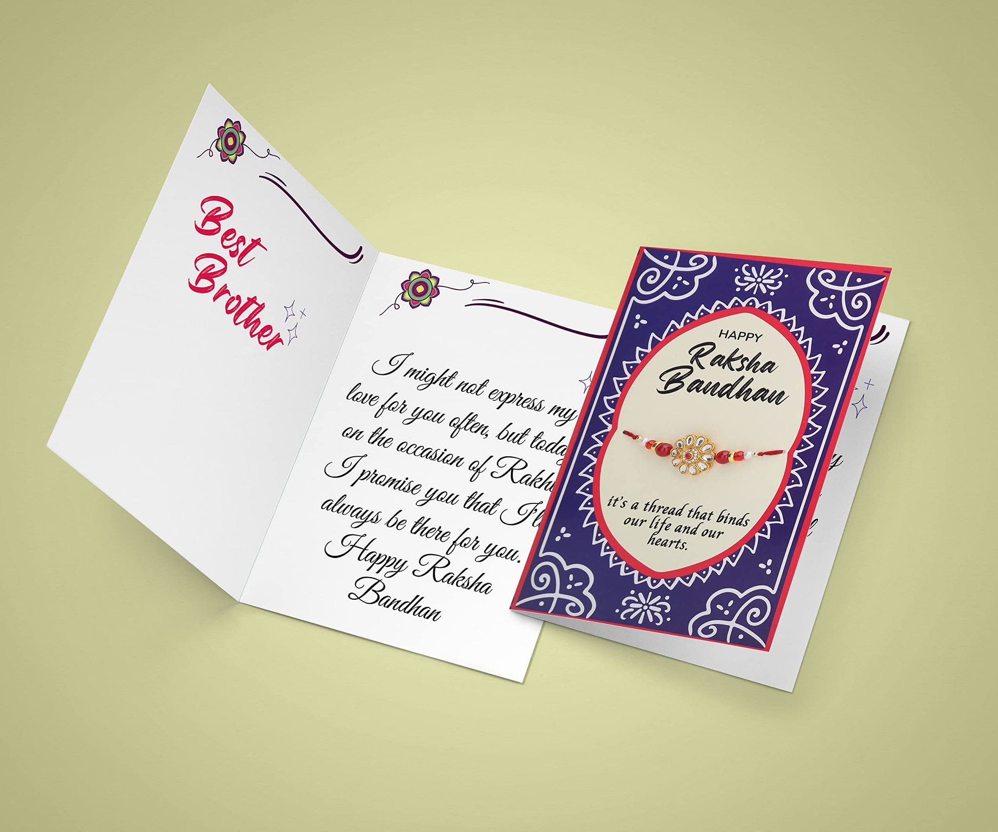 Khillayox Stylish rakhi for brother with greeting card| Rakhi/Raksha Bandhan Special & Stylish Greeting Card Rakhi Gift with 
