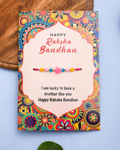 Khillayox Stylish rakhi for brother with greeting card| Rakhi/Raksha Bandhan Special & Stylish Greeting Card Rakhi Gift with 