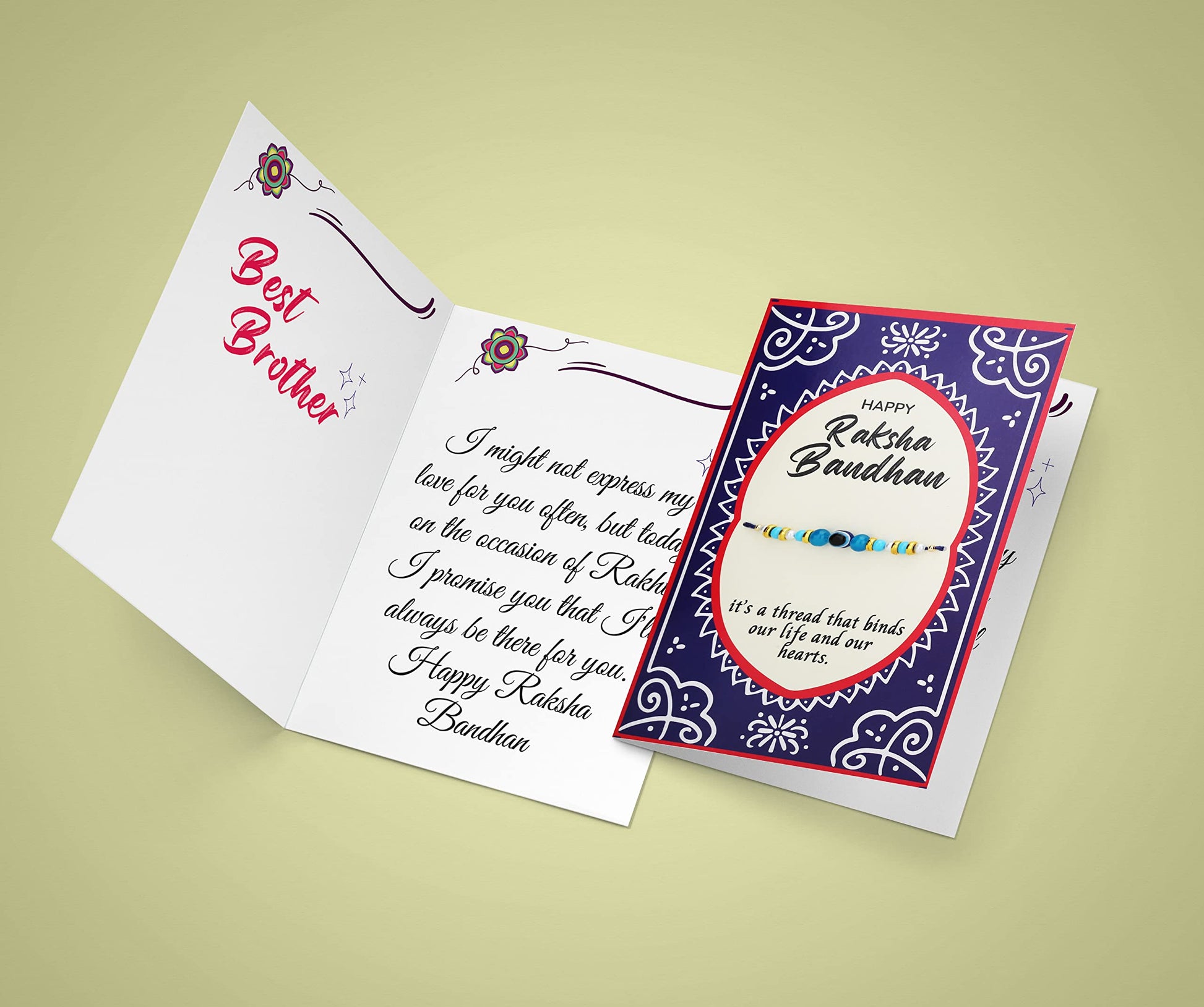Khillayox Stylish rakhi for brother with greeting card| Rakhi/Raksha Bandhan Special & Stylish Greeting Card Rakhi Gift with 