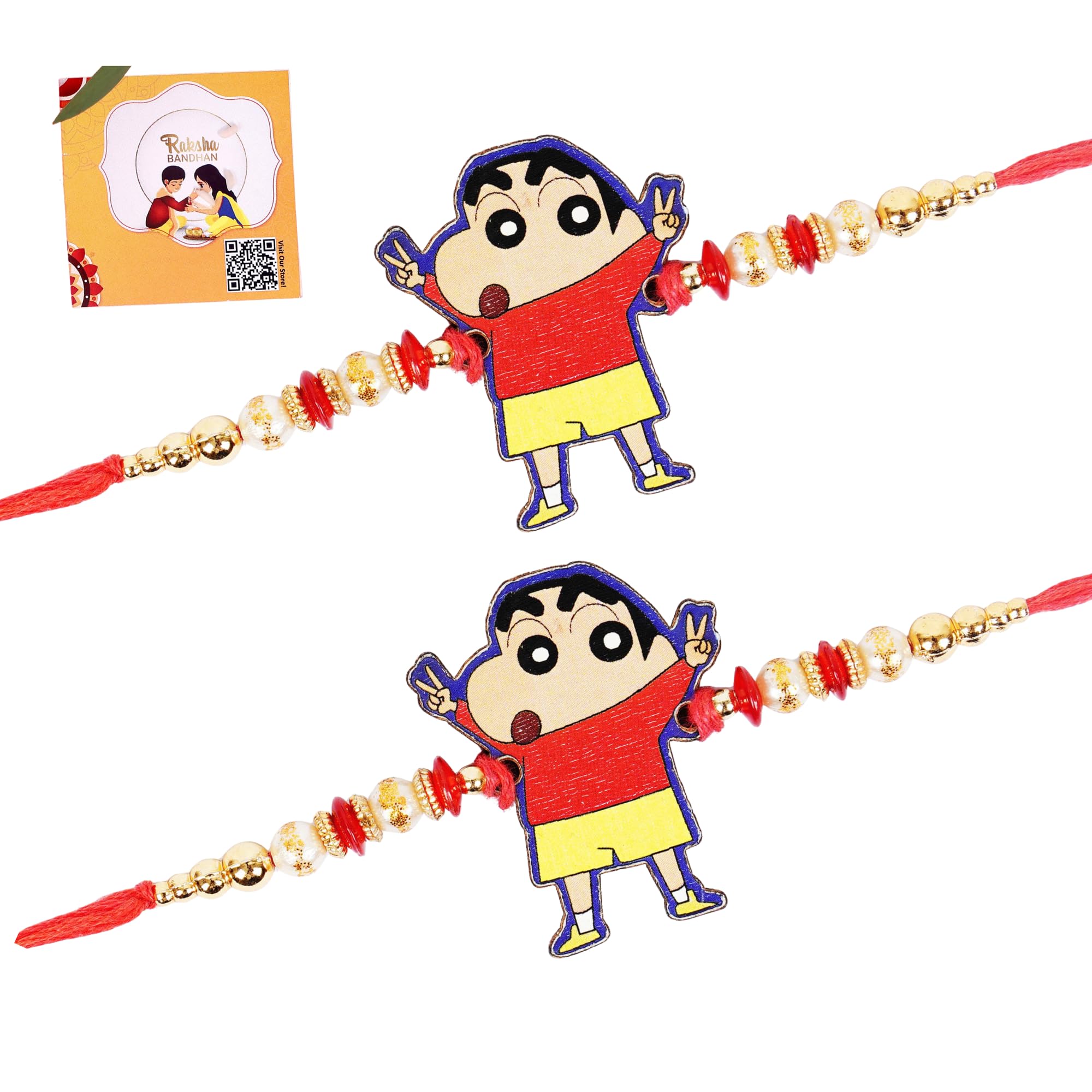 Kids Metal Rakhi – Cartoon Character Rakhi/Bracelet for Boys | Durable Design with Roli Chawal | Raksha Bandhan Gift Card (BH