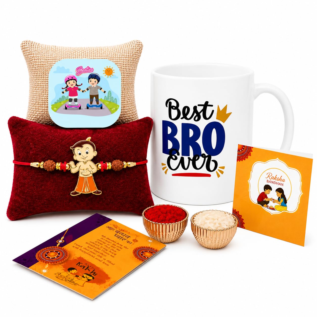 Kids Metal Rakhi – Cartoon Character Rakhi/Bracelet for Boys | Durable Design with Roli Chawal | Raksha Bandhan Gift Card (BH