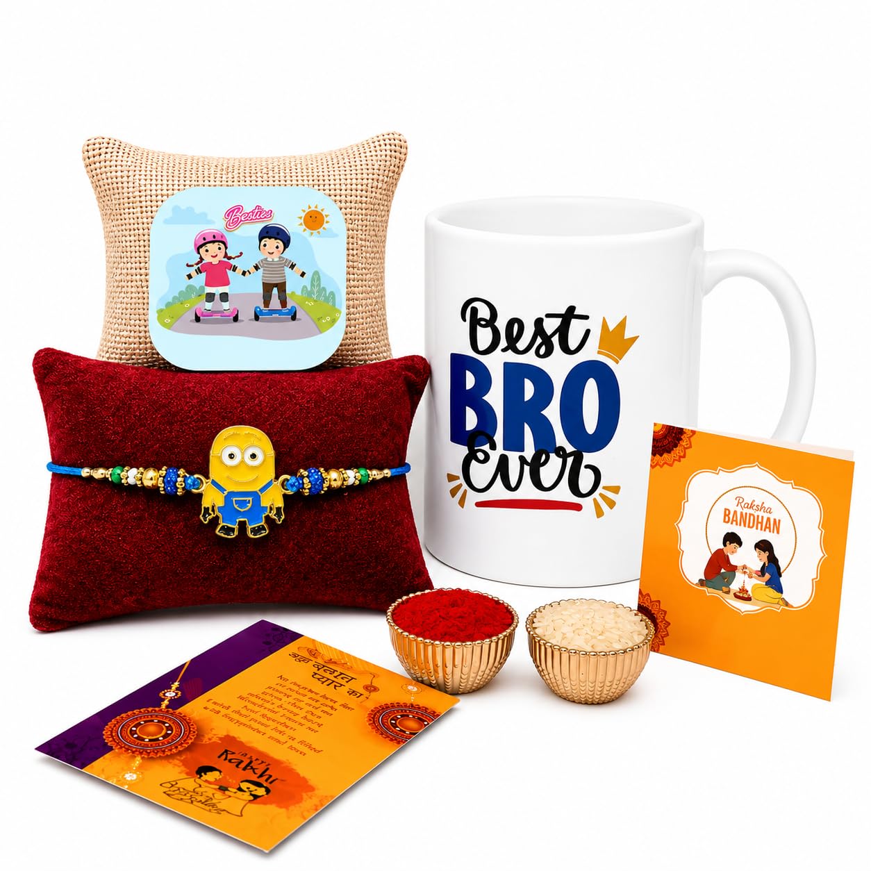 Kids Metal Rakhi – Cartoon Character Rakhi/Bracelet for Boys | Durable Design with Roli Chawal | Raksha Bandhan Gift Card (BH