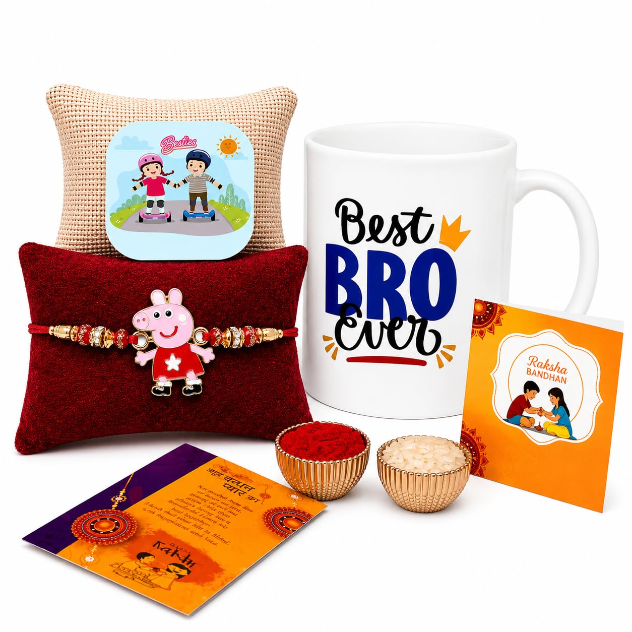 Kids Metal Rakhi – Cartoon Character Rakhi/Bracelet for Boys | Durable Design with Roli Chawal | Raksha Bandhan Gift Card (BH