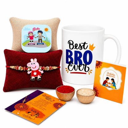 Kids Metal Rakhi – Cartoon Character Rakhi/Bracelet for Boys | Durable Design with Roli Chawal | Raksha Bandhan Gift Card (BH