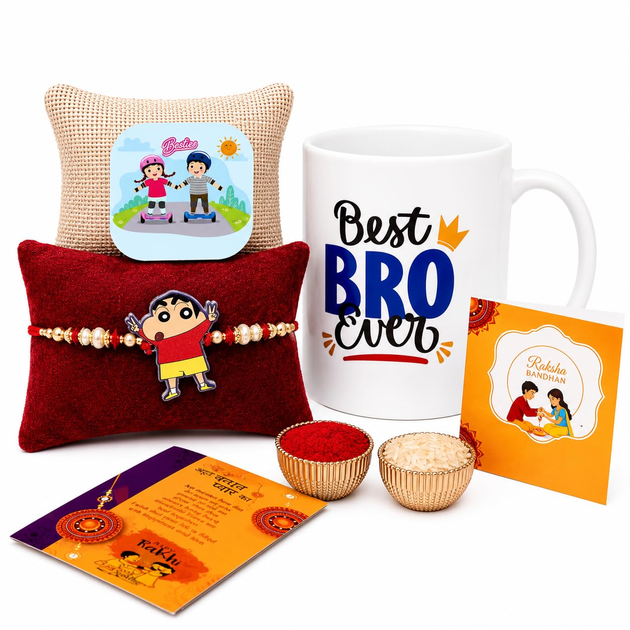 Kids Metal Rakhi – Cartoon Character Rakhi/Bracelet for Boys | Durable Design with Roli Chawal | Raksha Bandhan Gift Card (BH