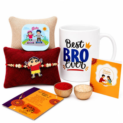 Kids Metal Rakhi – Cartoon Character Rakhi/Bracelet for Boys | Durable Design with Roli Chawal | Raksha Bandhan Gift Card (BH