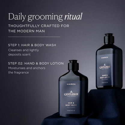 KIMIRICA The Gentleman Niacinamide Hand & Body Lotion, 270ml, Vetiver Patchouli Scent with Shea Butter - in use