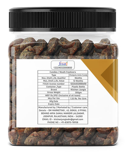 Kitchen Jungle Natural Dried Chatpata Spicy Amla Candy, Tangy Spiced Indian Gooseberry Snack, No Preservatives - front view