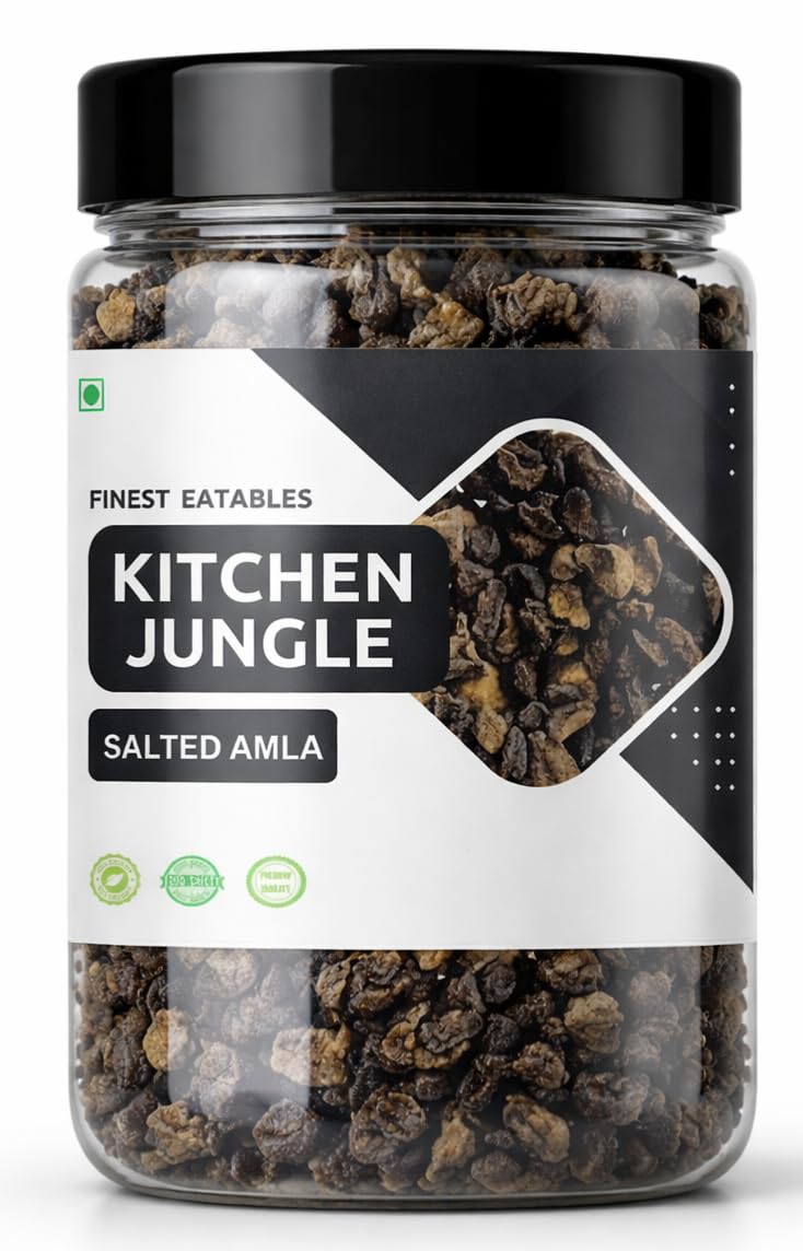 Kitchen Jungle Salted Amla (Gooseberries) - All-Natural, Jar Pack, Traditional Indian Snack