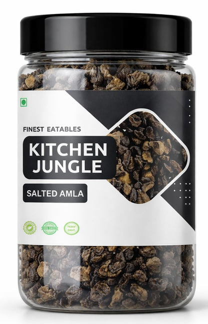 Kitchen Jungle Salted Amla (Gooseberries) - All-Natural, Jar Pack, Traditional Indian Snack