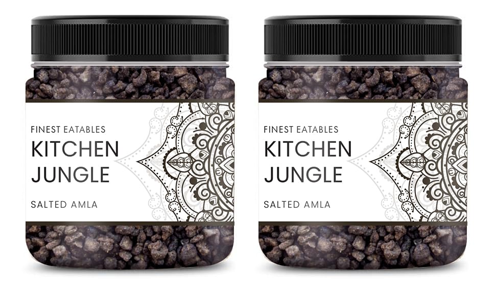 Kitchen Jungle Salted Amla (Gooseberries) - All-Natural, Jar Pack, Traditional Indian Snack (6)
