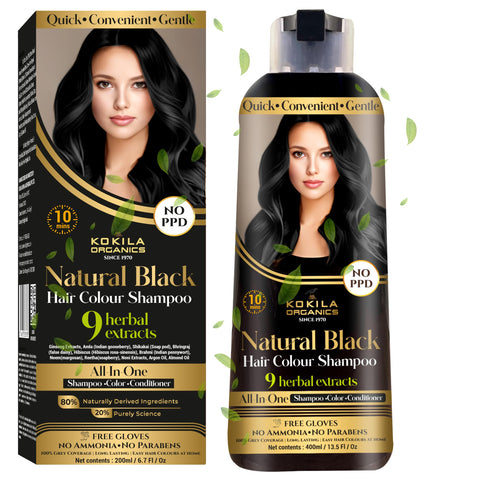 Kokila Hair Color Shampoo, 400ml, Ammonia Free, Paraben Free, NO PPD, with Natural Extracts