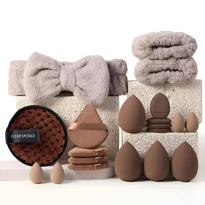 Korean Makeup Sponge Puff Blender Kit (20 Pcs) | Non-Latex Ultra Soft Beauty Blender Set | Includes Big & Mini Makeup Sponges