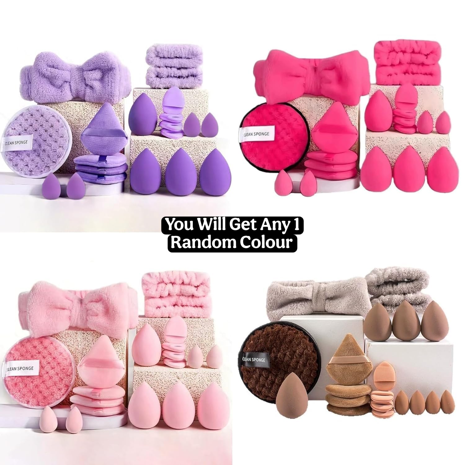 Korean Makeup Sponge Puff Blender Kit (20 Pcs) | Non-Latex Ultra Soft Beauty Blender Set | Includes Big & Mini Makeup Sponges