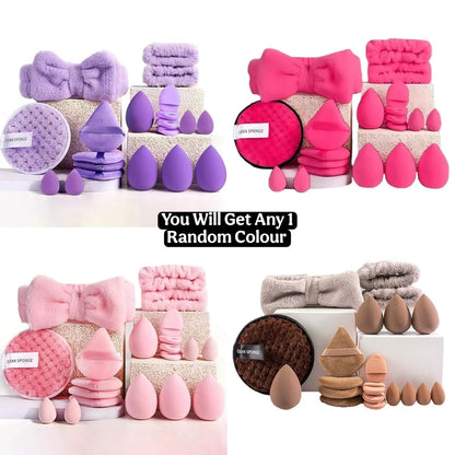 Korean Makeup Sponge Puff Blender Kit (20 Pcs) | Non-Latex Ultra Soft Beauty Blender Set | Includes Big & Mini Makeup Sponges