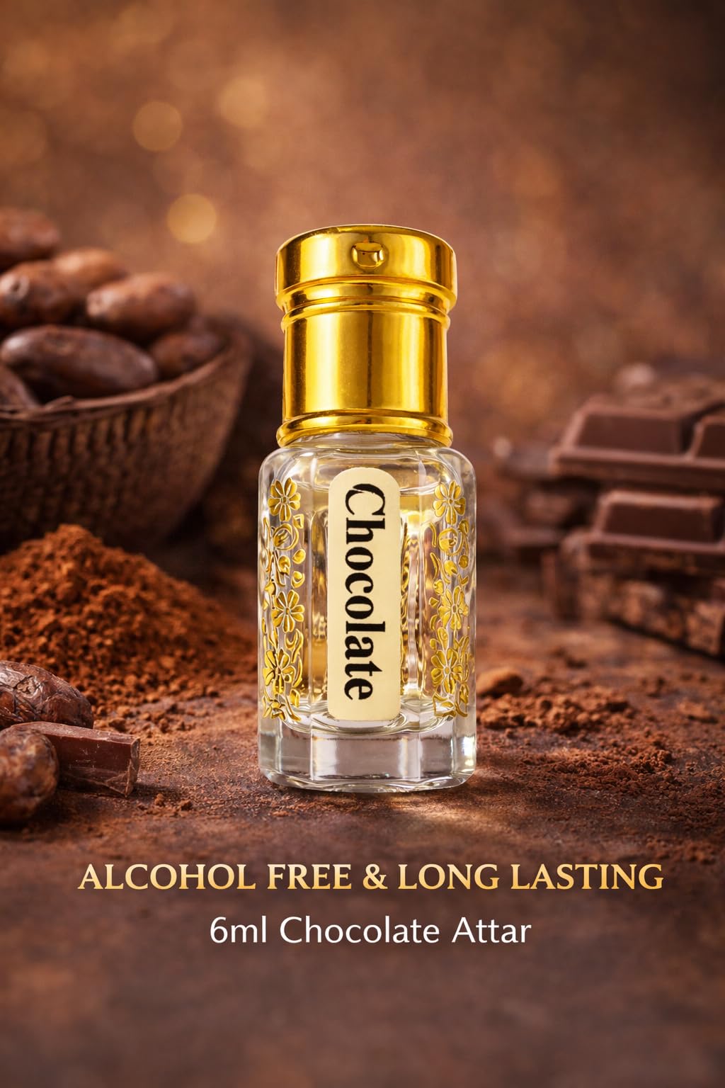 KOSTA Black Oudh Attar Roll-On Concentrated Perfume Oil, Alcohol-Free, 6ml, Unisex Oud Fragrance - back view (10)