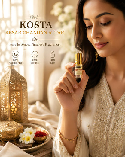 KOSTA KOSTA Black Oudh Attar for Men | Alcohol Free Long Lasting Perfume Oil | Strong Woody Smoky Oud Fragrance | Roll On Att