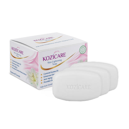KOZICARE Kojic Acid and Glutathione Soap Bar, 75g, Solid Skin Cleansing Bar, Unisex