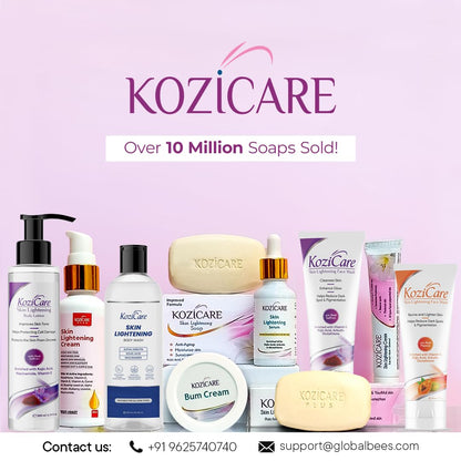 KOZICARE Kojic Acid and Glutathione Soap Bar, 75g, Solid Skin Cleansing Bar, Unisex - ingredients panel