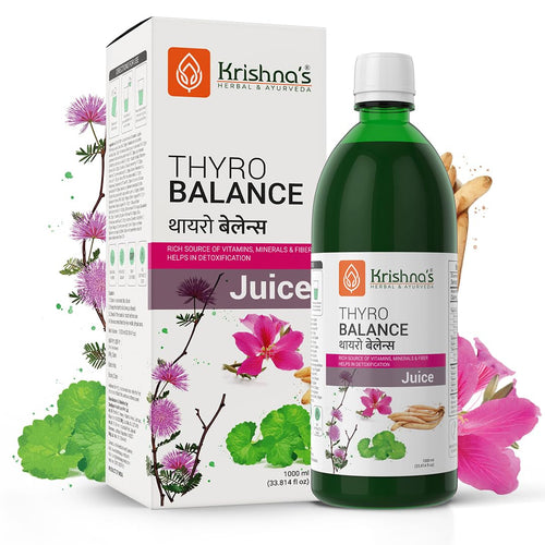 Krishna's Herbal & Ayurveda Thyro Balance Juice, Sugar Free, Kanchnar Gugglu, Herbal Supplement