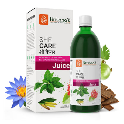 KRISHNA'S HERBAL & AYURVEDA Women's She Care Herbal Juice, 1000ml (Pack of 1), 5-Herb Blend, No Sugar Added