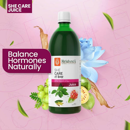 KRISHNA'S HERBAL & AYURVEDA Women's She Care Herbal Juice, 1000ml (Pack of 1), 5-Herb Blend, No Sugar Added - back view