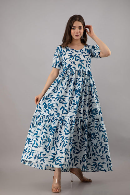Kuruti B Sheets Women's Floral Printed Rayon Fit and Flare Tank Maxi Dress Kurta - ingredients panel (18)