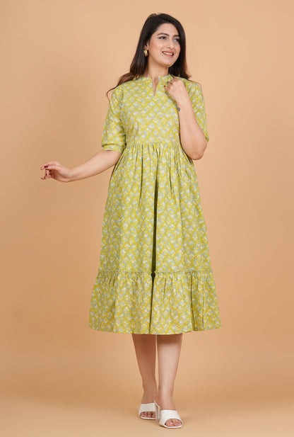 Kuruti B Sheets Women's Floral Printed Rayon Fit and Flare Tank Maxi Dress Kurta - packaging (21)