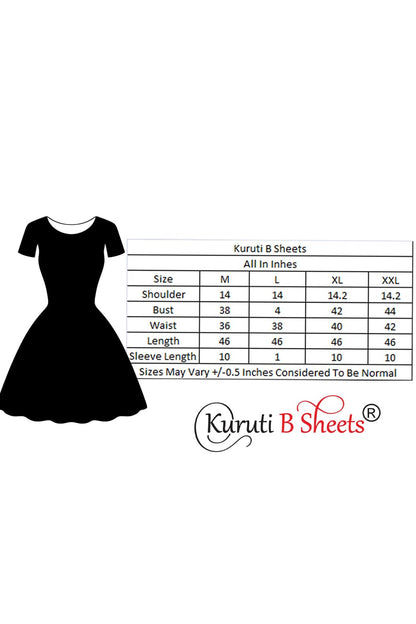 Kuruti B Sheets Women's Floral Printed Rayon Fit and Flare Tank Maxi Dress Kurta - back view (43)