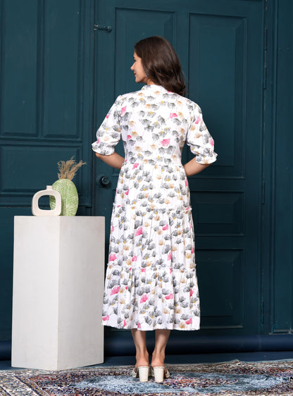 Kuruti B Sheets Women's Floral Printed Rayon Fit and Flare Tank Maxi Dress Kurta - label detail (45)