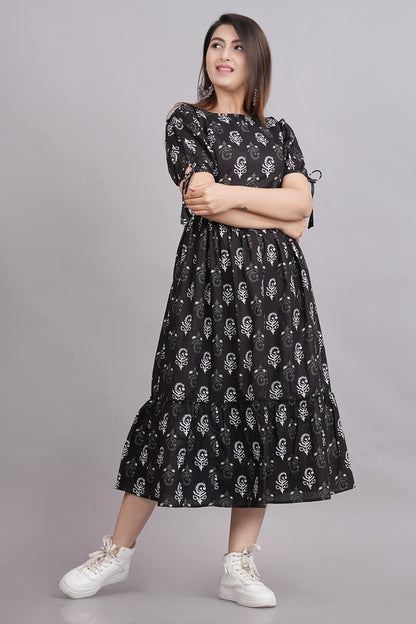 Kuruti B Sheets Women's Floral Printed Rayon Fit and Flare Tank Maxi Dress Kurta - packaging