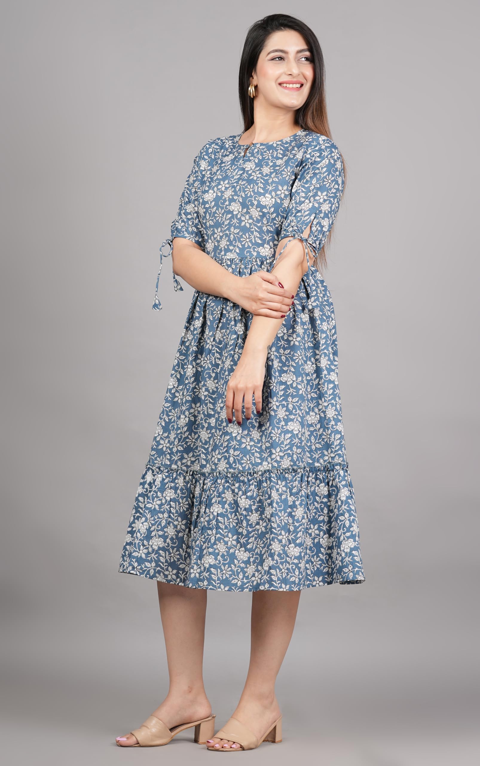 Kuruti B Sheets Women's Floral Printed Rayon Fit and Flare Tank Maxi Dress Kurta - packaging (50)