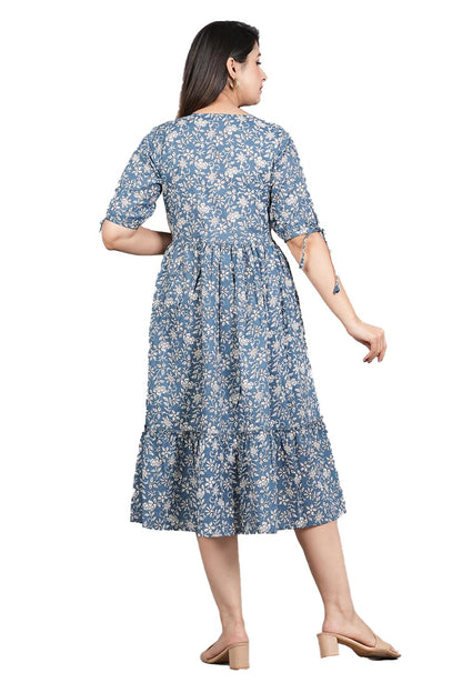 Kuruti B Sheets Women's Floral Printed Rayon Fit and Flare Tank Maxi Dress Kurta - label detail (51)