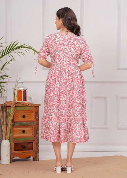 Kuruti B Sheets Women's Floral Printed Rayon Fit and Flare Tank Maxi Dress Kurta - label detail (62)