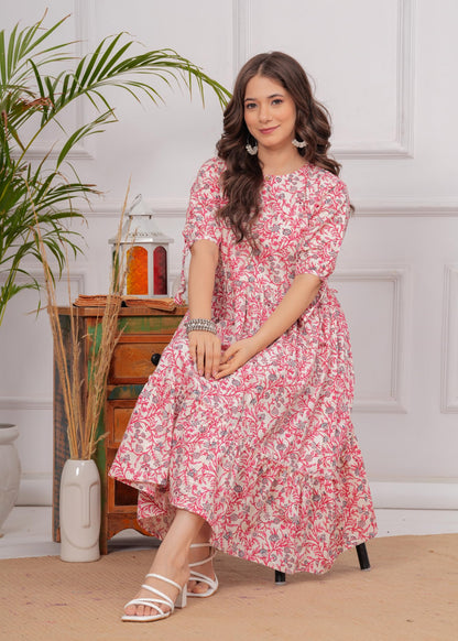 Kuruti B Sheets Women's Floral Printed Rayon Fit and Flare Tank Maxi Dress Kurta - ingredients panel (63)