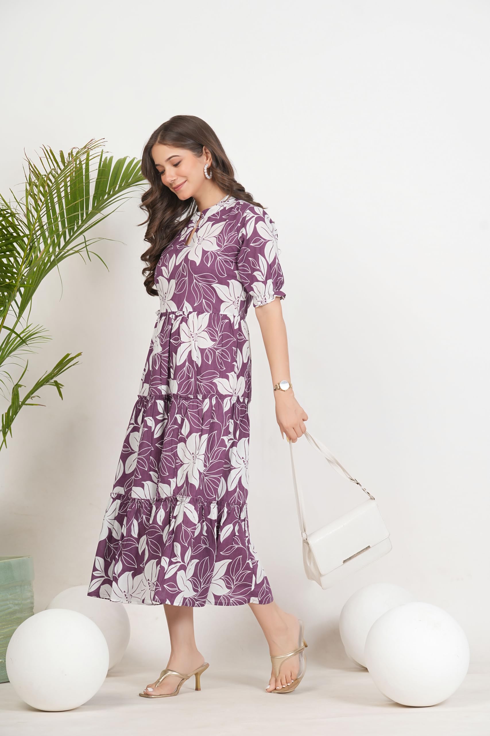 Kuruti B Sheets Women's Floral Printed Rayon Fit and Flare Tank Maxi Dress Kurta - ingredients panel (69)