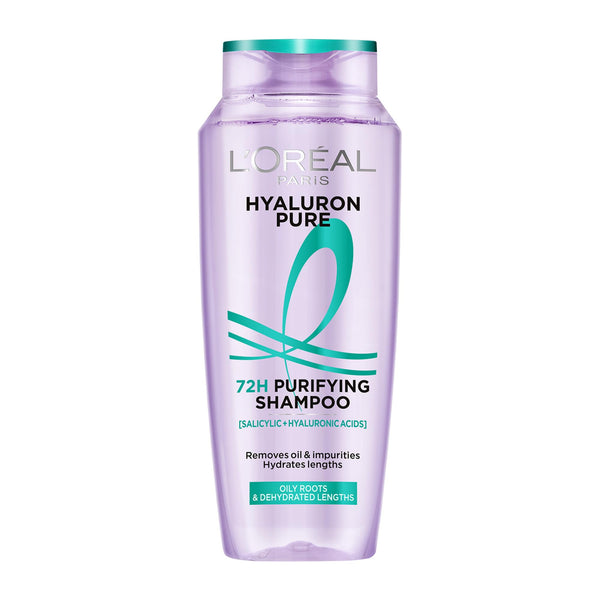 L’Oréal Paris Hyaluron Pure 72H Purifying Shampoo, For oily scalp & dry hair with salicylic and hyaluronic acid, 200 ml