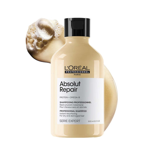 L'Oréal Professionnel Absolut Repair Shampoo, 300ml, for Dry & Damaged Hair with Protein & Omega-9