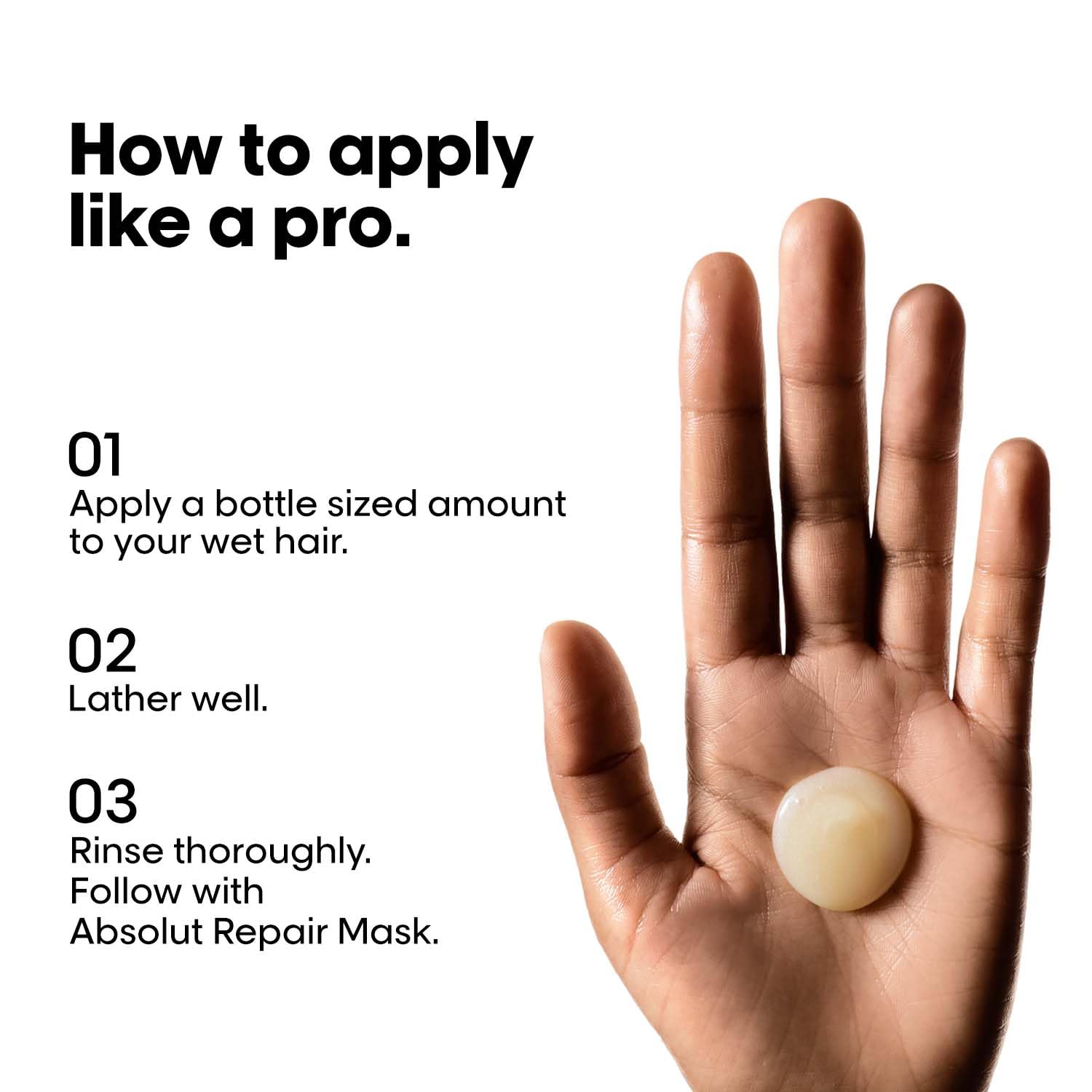 L'Oréal Professionnel Absolut Repair Shampoo, 300ml, for Dry & Damaged Hair with Protein & Omega-9 - packaging