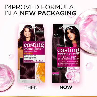 L'Oreal Paris Casting Crème Gloss Semi-Permanent Hair Color Kit, No Ammonia, with Gloves and Conditioner - size and scale (13