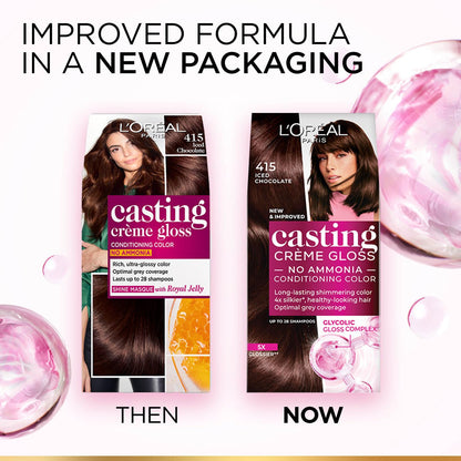 L'Oreal Paris Casting Crème Gloss Semi-Permanent Hair Color Kit, No Ammonia, with Gloves and Conditioner - size and scale (22